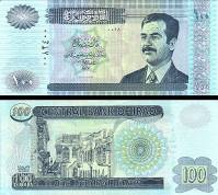 *100 Dinárov Irak 2002, S.Hussein P87 UNC - Kliknutím na obrázok zatvorte -